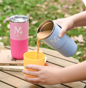 2026 Luxury Stainless Steel Coffee Mug Wholesale Custom Logo Insulated Travel Cup Color Block Portable Beer Tumbler Lid - Product Image 2