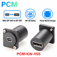 Adaptateur de montage mural Mini DisplayPort 20 broches femelle-femelle 4K 60Hz pour moniteur PC, KVM, AV, plaque murale, châssis