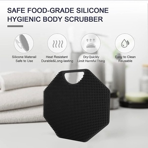 Oem/ODM Octagon cơ thể Scrubber & Lưu trữ móc rửa massage tắm tẩy tế bào chết Silicone cơ thể bàn chải chà sàn da Bàn chải tắm Spon - Product Image 4