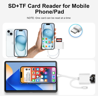 USB C + iOS 2-en-1 lector de tarjetas Cable teléfono móvil portátil SD TF Cámara lector de tarjetas de memoria para IPhone, IPad, enchufe Android