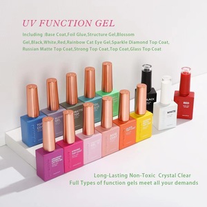 Vendeeni 16Kinds Multi Function Uv Gel Nail Polish TPO Hema Free OEM No Wipe Supe <strong>Top</strong> <strong>Coat</strong> Peel Off Base <strong>Coat</strong> Gel Nail Polish - Product Image 3