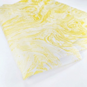 Papel de Seda para Envolver con Logotipo Personalizado, Papel de Seda con Logotipo de Marca Personalizado, Papel de Seda Amarillo Marmoleado para Empaque de Ropa - Product Image 1