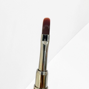 Pinceau à ongles double tête professionnel avec manche en métal et bois pour salon de manucure, gel UV, peinture et liner, en gros - Product Image 5