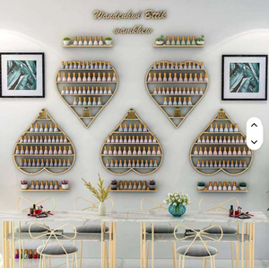 Nail Salon Shelf Rack Wall Mounted Wall Hanging Iron Nail Polish Storage Rack Gold Nail Polish Display Rack Display - Product Image 1