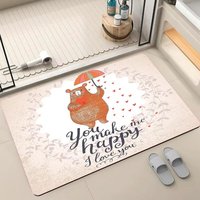 Tapis de bain antidérapant à séchage rapide, super absorbant, écologique, adapté aux animaux domestiques, fabriqué à la machine, en boue de diatomée avec revêtement PVC