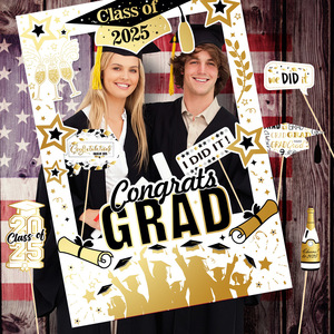 Décorations Graduation Classe 2024-2025 - 4 Boîtes Noires Avec Lettres LED - Neuf
