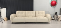 Ensemble de canapés modulaires modernes rembourrés avec fonction inclinable électrique, en cuir de luxe minimaliste, canapé sectionnel 3 places en éponge pour l'école et la maison