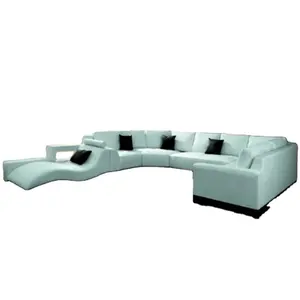 Sofá reclinable de piel auténtica con reposabrazos y respaldo, muebles de sofá de diseño a la moda