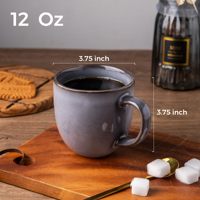 EKA violet-Tasses à café en céramique à glaçure réactive, lot de 6 pour homme, tasses à café en grès de 12oz allant au lave-vaisselle et au micro-ondes