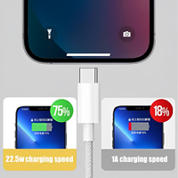Câble de données USB-C tressé blanc 3FT 1M 66W 3A à charge rapide pour iPhone 15 16 17 Pro Max