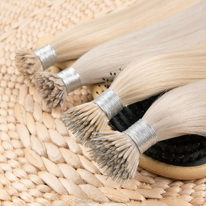 Extensiones de cabello 100% Remy, extensiones de cabello con punta Nano, extensiones de cabello humano al por mayor, extensiones de cabello de color claro - Product Image 1