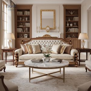 Sofá de Tela con Mechones Tallados a Mano EKAR <span class=keywords><strong>Charleston</strong></span> Estate con Detalles Dorados - Product Image 5