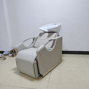 สถานีสระผมสแตนเลสสตีลทันสมัยพร้อมเก้าอี้อ่างล้างหน้าและอ่างเซรามิกสำหรับใช้งานเชิงพาณิชย์ในห้องน้ำและโรงแรม - Product Image 4