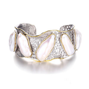 Nuovo prodotto Design speciale 925 <span class=keywords><strong>argento</strong></span> perla barocca gioielli moda donna braccialetto - Product Image 2