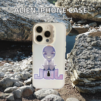 Funda de Teléfono de TPU con Diseño de Extraterrestre de Cómic para iPhone 7 8 XR XS 11 12 13 14 15 16 Plus Pro Max July Coque