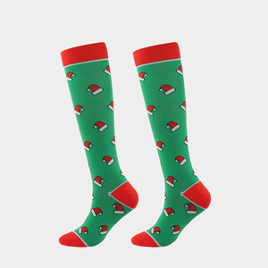 Nouvelles chaussettes de compression en nylon pour adultes, pour l'hiver, Noël et Halloween, pour le commerce transfrontalier, avec motifs Wish Explosions et chaussettes de Noël à motifs. - Product Image 6
