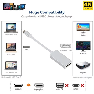 Câble adaptateur Grwibeou 4K USB C vers DisplayPort, câble adaptateur USB Type C vers DP 1.4 pour <span class=keywords><strong>Mac</strong></span> <span class=keywords><strong>Mini</strong></span> 2018 MacBook Pro/Air <span class=keywords><strong>2020</strong></span> XPS - Product Image 5