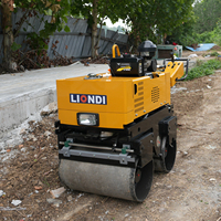 Mini-compacteur routier à moteur diesel 800 kg, à double tambour vibrant entièrement hydraulique, autoporté
