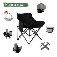 Chaise lune portable OEM d'usine à dossier bas, en métal et tissu, avec poche latérale, pliable, pour camping, pêche et plage en extérieur