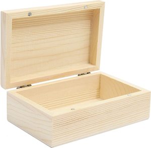 Wholesale Custom Wood Crafts Wooden Boxes and Wall Signs Unfinished Wood Box with Hinged Lid