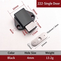 Loquet à ouverture par pression pour portes d'armoires sans poignée, fermeture magnétique tactile dissimulée, simple/double pression, pour armoire et tiroir.