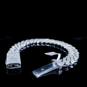 Bracelet à maillons en argent sterling 925 brillant avec pierres Moissanite VVS, chaîne Hip Hop, accessoire de mode élégant - Product Image 2