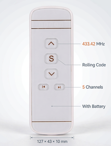 Transmisor de Control <span class=keywords><strong>Remoto</strong></span> de 5 Canales con Código Variable de 433.42MHz para Motor Tubular, Persianas Enrollables Eléctricas y Toldos - Product Image 5