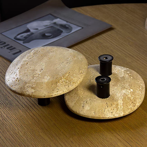 Luxe léger 20*16CM marbre naturel Traversine pierre poignée tirer bouton pour portes en verre café Shopsclothing magasins - Product Image 5