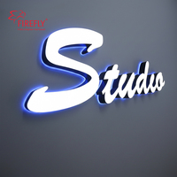 Letras 3D con Iluminación Frontal y Trasera Personalizadas, Letrero con Logotipo LED, Acero Inoxidable, Letrero Luminoso para Tienda o Negocio