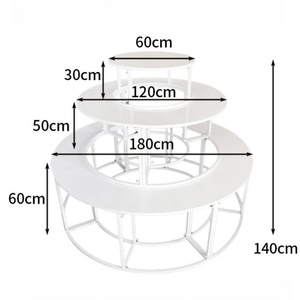 Romantique mariage props gâteau en métal et table de dessert 3 niveaux présentoir démontable pour la décoration de scène - Product Image 4