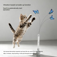 Jouet électrique automatique d'intérieur pour chat avec ventouse puissante et baguette longue à poignée amovible pour auto-entretenissement, en matériau ABS