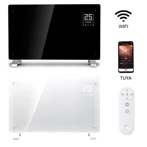 WIFI 2000W electric convection heater glass panel heater infrared heating panel wall mounted convector heater