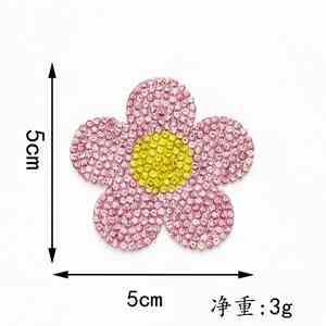 New Iron On/self Sticker Rhinestone <b>Light</b> Pink Heart Flower Patch for Clothing & <b>Hats</b> Bag Decoration - Product Image 5
