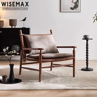 WISEMAX FURNITURE Mobilier de salon moderne canapés chaise en bois chaise d'appoint en rotin accoudoir en bois massif chaise de lecture pour la maison