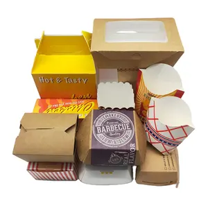 Boîte à lunch en papier personnalisé, récipient jetable, bac à aliments en papier, poulet, boîtes à emporter, 10/26oz