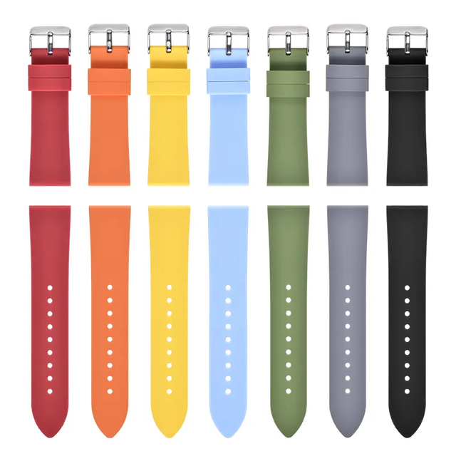 Classics General 16mm 18mm 20mm 22mm Soft Silicone Watch Strap Wholesale Waterproof Sport Silicone Bracelet Watch Band