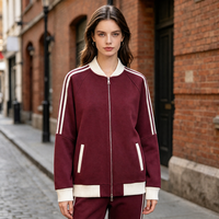 Veste universitaire personnalisée pour hommes et femmes, à blocs de couleur, avec fermeture éclair, manches longues, style baseball, uniforme d'équipe scolaire