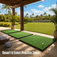 Tapis d'entraînement de golf NBR commercial haut de gamme - Pliable, absorbant les chocs, portable, durable, épaisseur 30 mm, gazon 2 couches pour une pratique toute la journée
