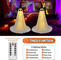 Halloween-Geisterdekorationen 120cm Beleuchtete Geister mit Fernbedienung 8 Beleuchtungsmodi 6-Stunden-Timer für Halloween-Dekoration im Freien