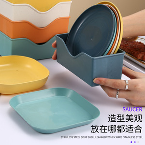 Ensemble de rangement pour soucoupes en PP, étagère à vaisselle colorée pour l'organisation de la vaisselle de cuisine - Product Image 4