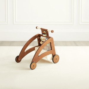 बहु कार्यात्मक लक्जरी अखरोट रंग पुश और पुल वॉकर में सिलिकॉन खिलौना लकड़ी की गतिविधि वॉकर शामिल है। - Product Image 4