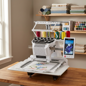 Best Selling New PR1000E Single Head 12/15 <b>Needle</b> Flat Computerized Embroidery Machine 10" LCD Touch Screen High-Accuracy Manual - Product Image 3