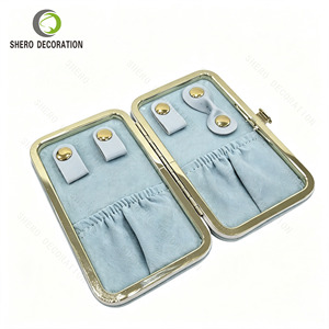 Customizable Mini Travel Jewelry <b>Box</b> Fashion Metal Lock Design Portable <b>Large</b> Capacity Velvet Jewellery Organizer - Product Image 2