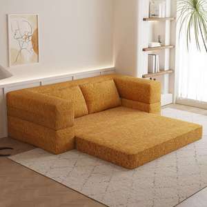 Sofá Modular de Dos Plazas de Chenilla Usado, Sofá Cama Reclinable Doble Plegable Vintage para Sala de Estar o Apartamento Pequeño, con Compresión al Vacío - Product Image 6