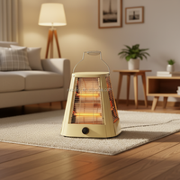 Radiateur infrarouge radiant électrique portable autoportant à 4 faces de 2000W avec thermostat réglable pour salle de bain et salon
