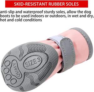 Scarpe impermeabili regolabili per animali domestici classici e di lusso in lattice stivali per cani e gatti per l'estate invernale che cammina facendo escursioni all'aperto - Product Image 6