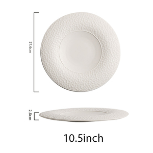 Plato de <span class=keywords><strong>cena</strong></span> de lujo creativo en blanco y negro de porcelana de estilo francés, juegos de <span class=keywords><strong>CENA</strong></span> DE China para restaurante, plato plano de vajilla - Product Image 6