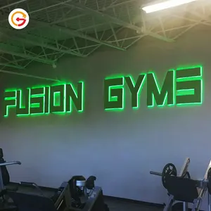JAGUARSIGN Manufacturer Custom 304 Stainless Steel Logo Illuminated GYM Signs 24 Inch Metal Letters for Gymnasium