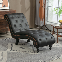 Chaise longue à boutons tuftés violets Chaise confortable au design contemporain pour chambre à coucher Hôtel ou salle à manger