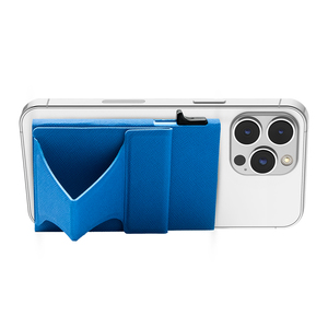Saffiano Leather Magnetic <b>Card</b> <b>Holder</b> <b>Wallet</b> Mobile Phone <b>Card</b> Slot <b>Holder</b> Stand <b>for</b> Cell Phone - Product Image 3